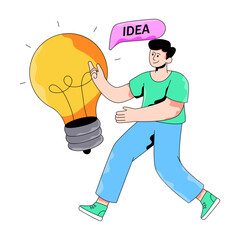 A flat design illustration of new idea