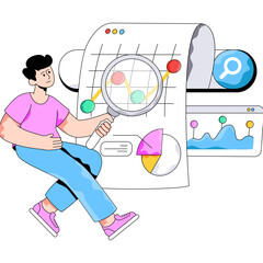 A unit design illustration of market research