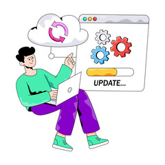 Premium download illustration of system update