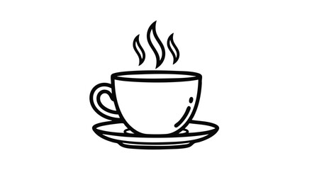 Obraz premium Enjoy a steaming cup of coffee with this simple, elegant line art perfect for menus and cafe designs