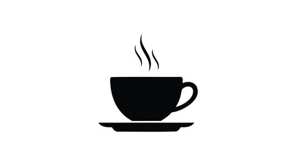 Enjoy a steaming cup of coffee, tea, or cocoa in this minimalist black and white design element now