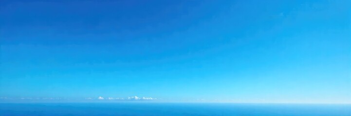 Obraz premium A serene view of a vast, clear blue sky, perfect for contemplation and relaxation The deep azure stretches endlessly overhead, offering a sense of peace and freedom , landscape, open, tranquil