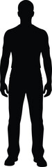 Person, silhouette, standing, posture, body, shape, human, figure, generic, adult, black, outline, vector, illustration, isolated, design, element, icon, set, graphic, anatomy, template