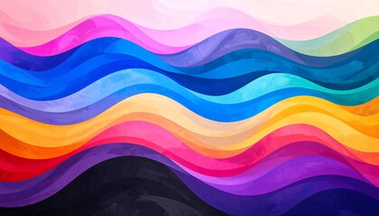 Abstract colorful wavy layers