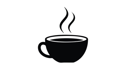Enjoy a steaming cup of coffee or tea with this simple, minimalist black and white graphic