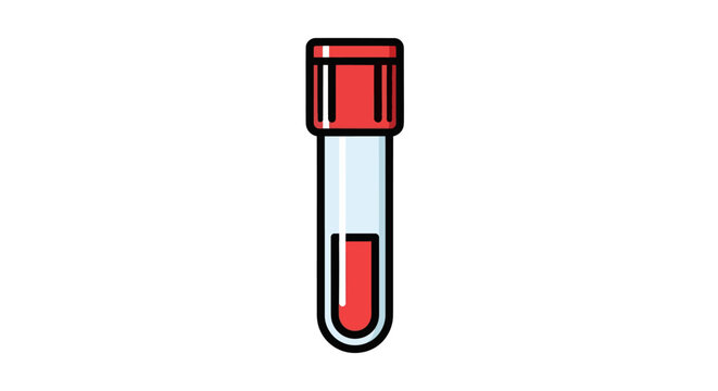 Red Blood Sample in a Laboratory Test Tube.