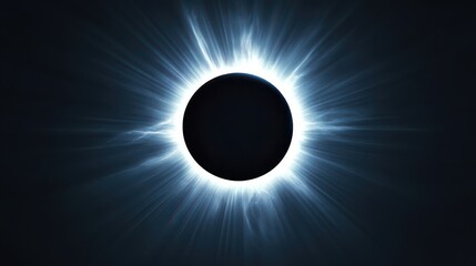 Stunning solar eclipse with glowing corona over dramatic sky, symbolizing cosmic wonder.