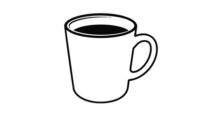 Enjoy a coffee break with this simple line art mug illustration for your next design project