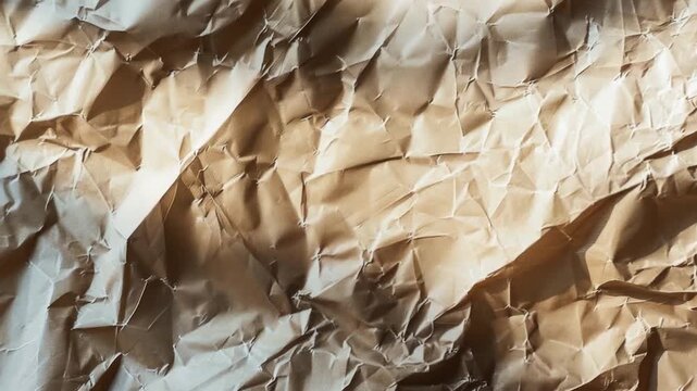 A close-up shot of crumpled paper, with folds and creases visible