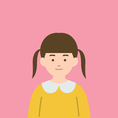 Obraz premium 女の子の正面イラスト