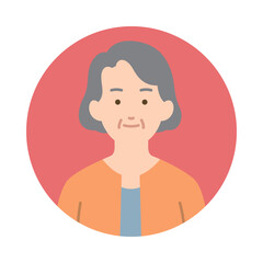 おばあさんの正面イラスト