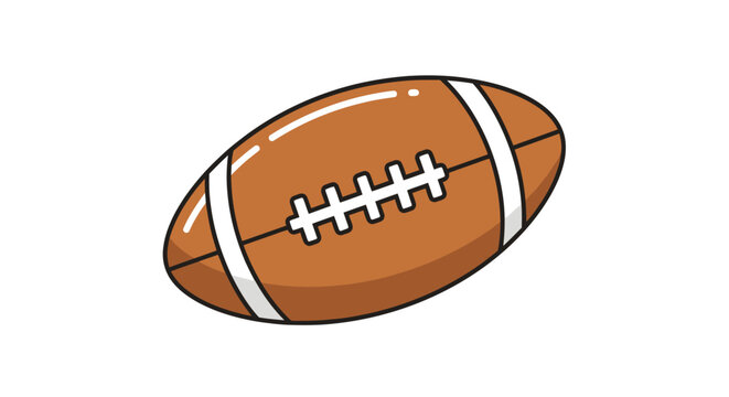 Cartoon Illustration of a Brown and White Football.