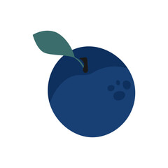 Plum berry isolated on white background. Hand drawn berry. Vector illustration