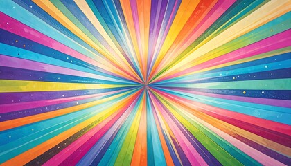 Vibrant radial burst of colorful lines