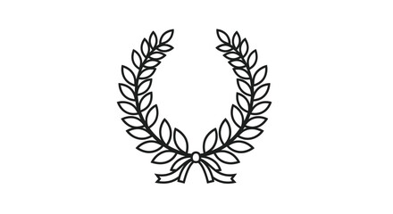 Elegant Black and White Laurel Wreath with Bow.