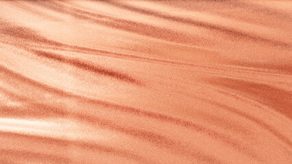 Rose gold silk fabric texture with smooth folds and shiny surface, elegant luxury background for design and decoration.