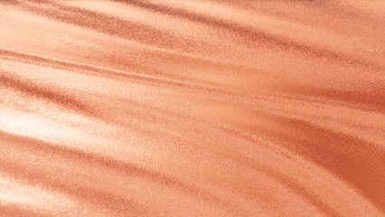 Rose gold silk fabric texture with smooth folds and shiny surface, elegant luxury background for design and decoration.