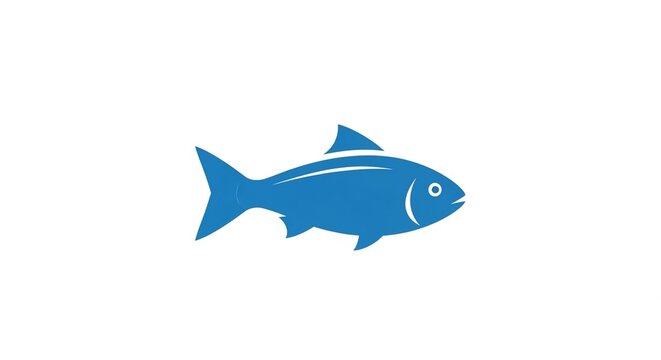 Illustration of a blue fish on a white background.