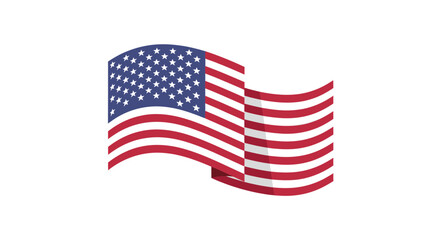 Waving American Flag with Stars and Stripes.