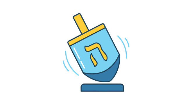 spinning blue dreidel with hebrew letters clip art preview