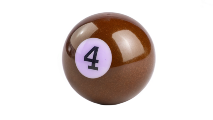 pool ball number four on transparent background	