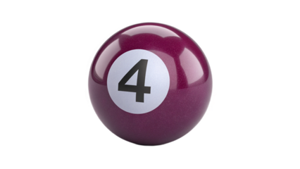 pool ball number four on transparent background	