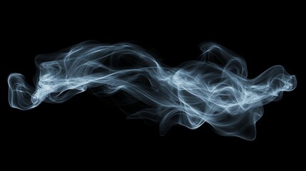 Fototapeta premium Ethereal smoke gracefully flows black backdrop