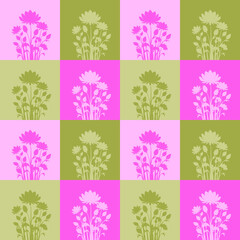 Seamless pattern with flowers. Floral pattern. Cell. Vector design