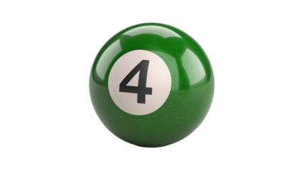 pool ball number four on transparent background	