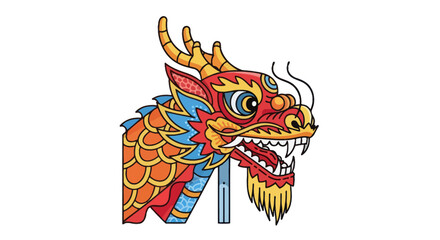 Colorful Chinese Dragon Head Decoration.