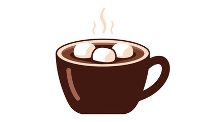 Warm Mug of Hot Chocolate with Marshmallows.