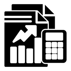 Financial Summary Analysis Report icon from the Financial Projection icon collection (Glyph Style)
