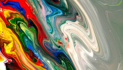 Abstract paint swirls in vibrant colors