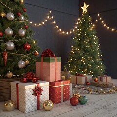 christmas tree with presents