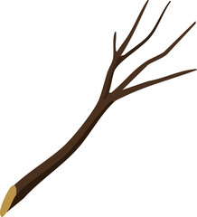 Obraz premium branch tree illustration on isolated white