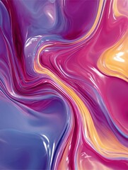 A vibrant and fluid abstract background featuring swirling colors of pink, purple, and yellow. Ideal for creative projects, design inspiration, or art applications.