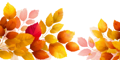 Autumn Leaves, Radiant Hue against Black Backdrop in a Textured Graphic Style