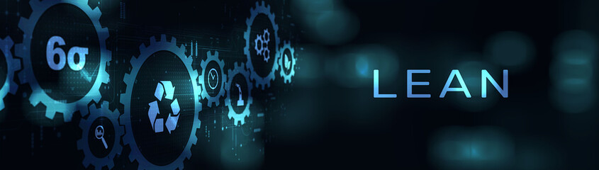 Lean Streamlining Processes for Maximum Efficiency on a Wide Banner, Business and Technology Concept.