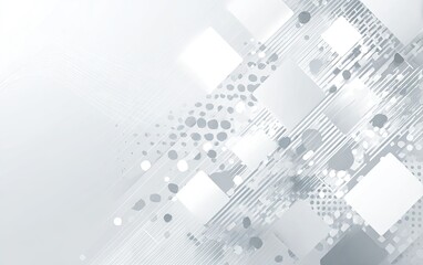 Obraz premium Abstract Digital Technology Pattern with Geometric Shapes and Circuit Lines.