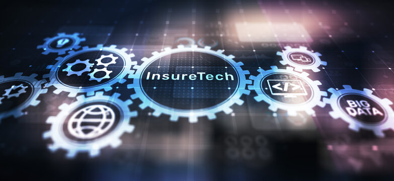 Insurtech Insurance technology online business finance concept on screen.