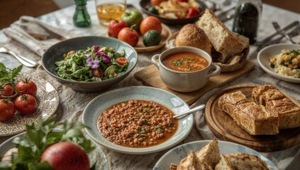 A portrait of a dining table
