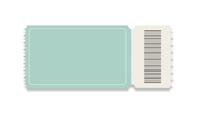 Template, ticket mockup, isolated on white background.	