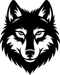 wolf head  silhouette vector illustration