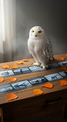great horned owl in the cage