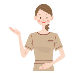 化粧品の販売員　美容クリニックの受付の女性のイラスト
