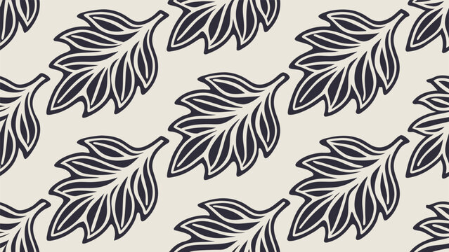 Elegant seamless pattern of stylized acanthus leaves in a modern ornamental style