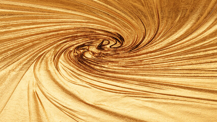 Golden foil texture with shiny metallic surface, abstract luxury background for design and decoration.