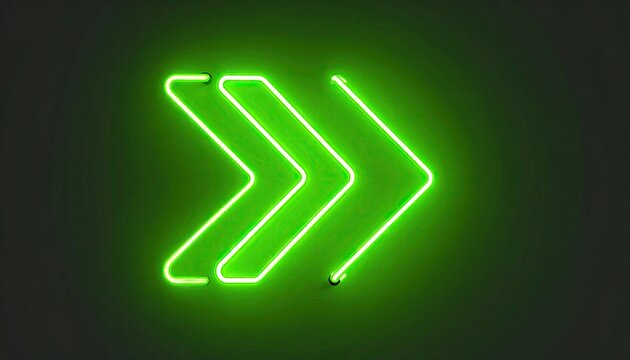 Bright Green Neon Arrow Loop Icon
