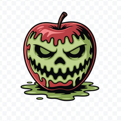 Malevolent Poison Apple Mascot Illustration