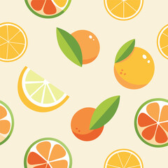 seamless pattern with citrus fruits